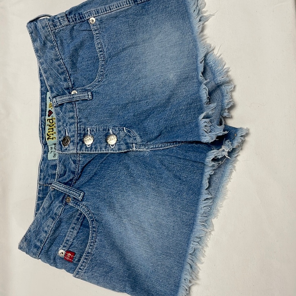 Mudd Button Fly Denim Fringed Shorts Size 9